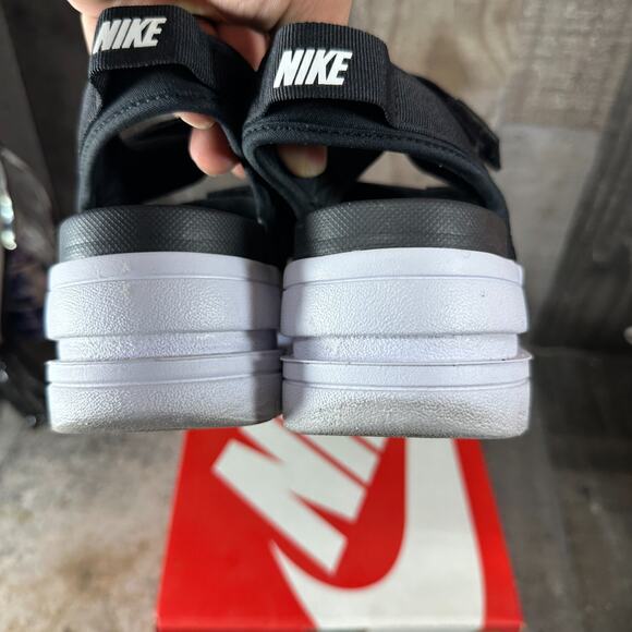 Nike Icon Classic Sandal Black White Platform Wedge DH0224-001 Women Size 8 - Picture 11 of 15